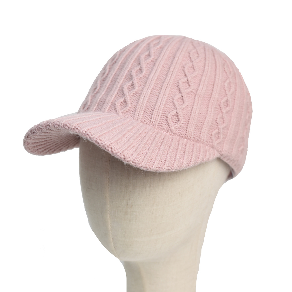 Knitting Wool Baseball Cap Korean Warm Solid Color Light Plate Peaked Cap — foto 24