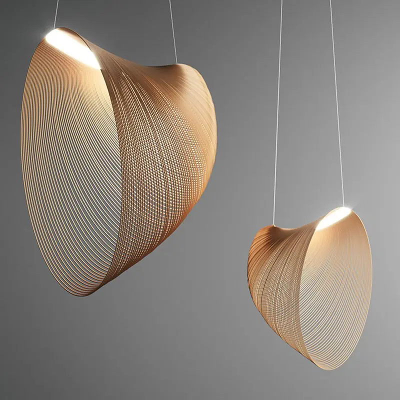 Special-shaped Woodcraft Ceiling Lamp Creative Minimalist Decorative