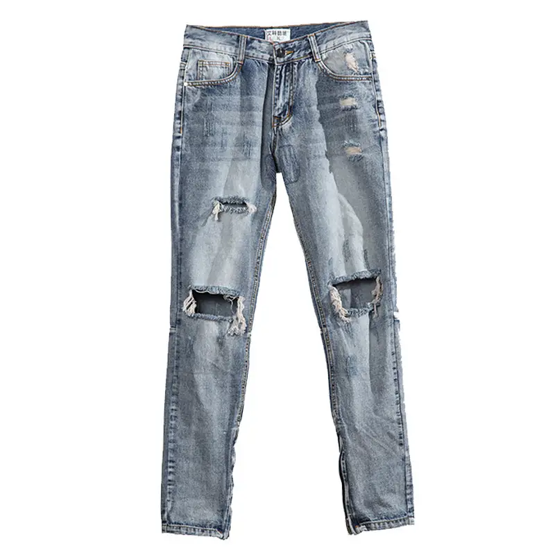 Hip Hop Trend Men's Belt Zipper Jeans