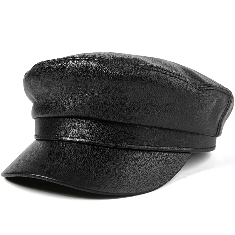 Autumn and Winter Sheepskin Flat-top Hat