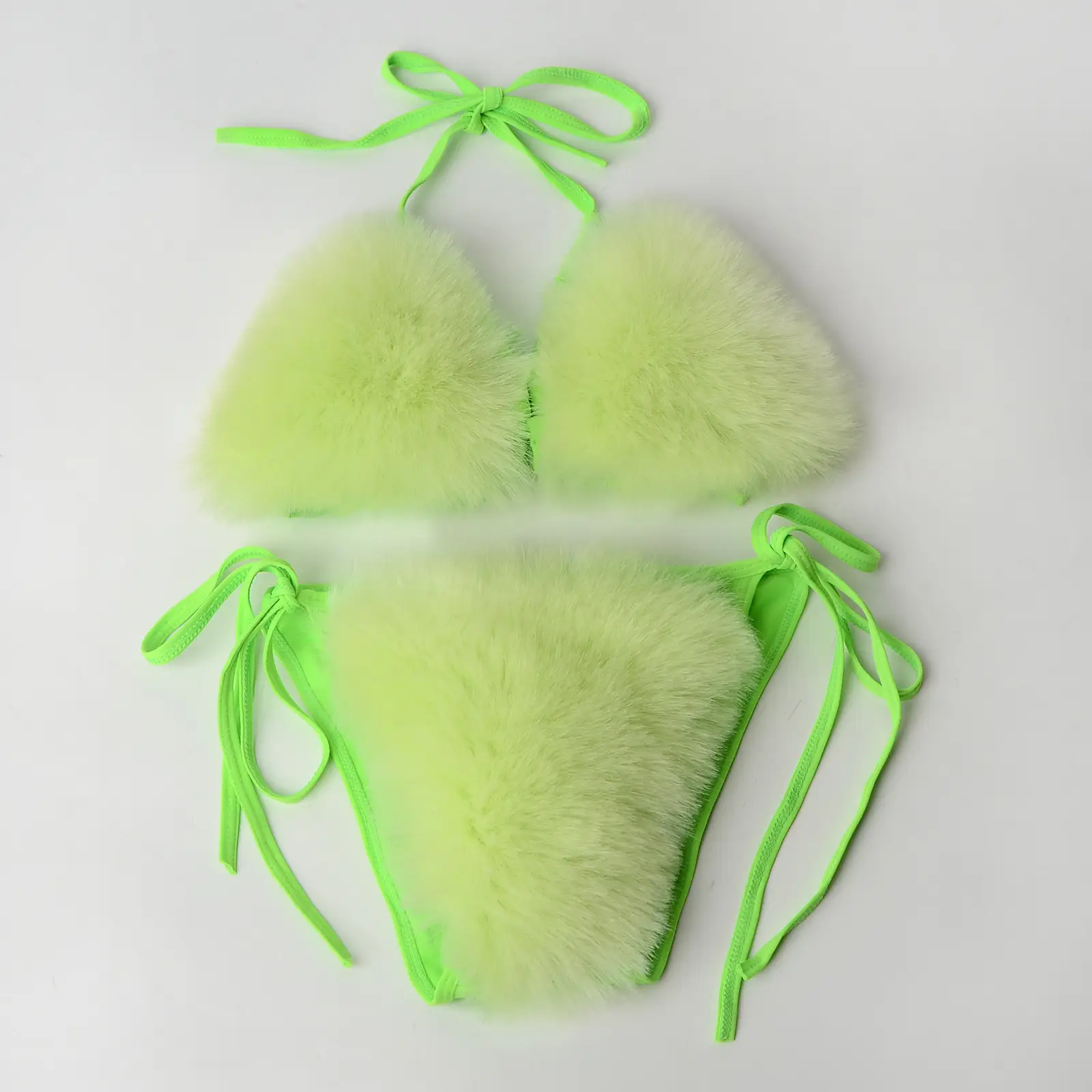 New Plush Swimsuit Sexy Fashion Women's Split Pure Color Bikini