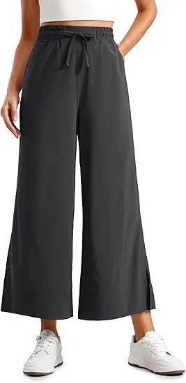 Women's Wide Leg Drawstring Comfort And Casual Loose Cropped Sweatpants Gray - Shop at LoveMi