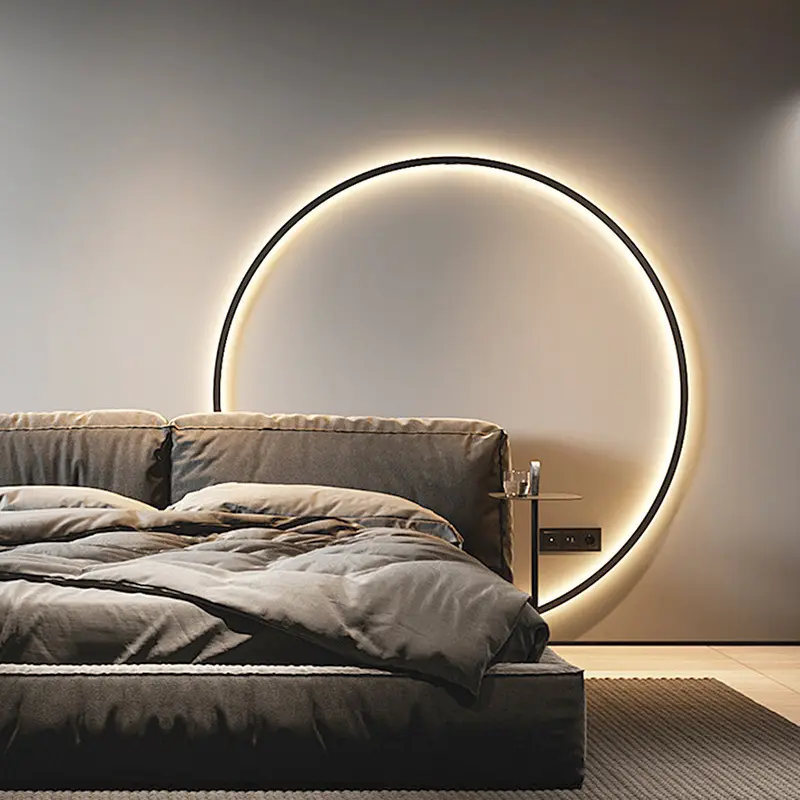 Minimalist Round Bedroom Bedside Lamp Wireless Living