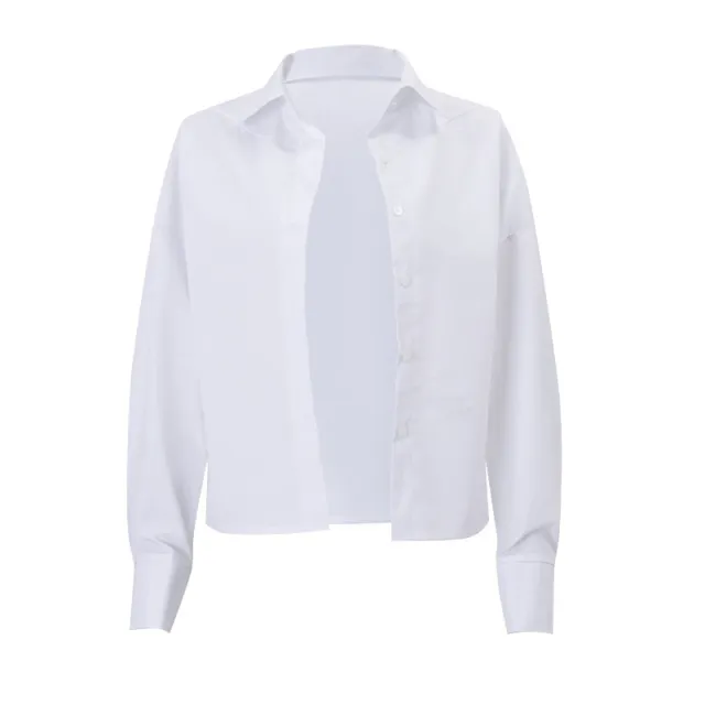 Women's Fashion Casual Sexy Three piece Suit Solid Color Inner Wear Long Sleeve Shirt Wide Leg Pants Shirt - Shop at LoveMi