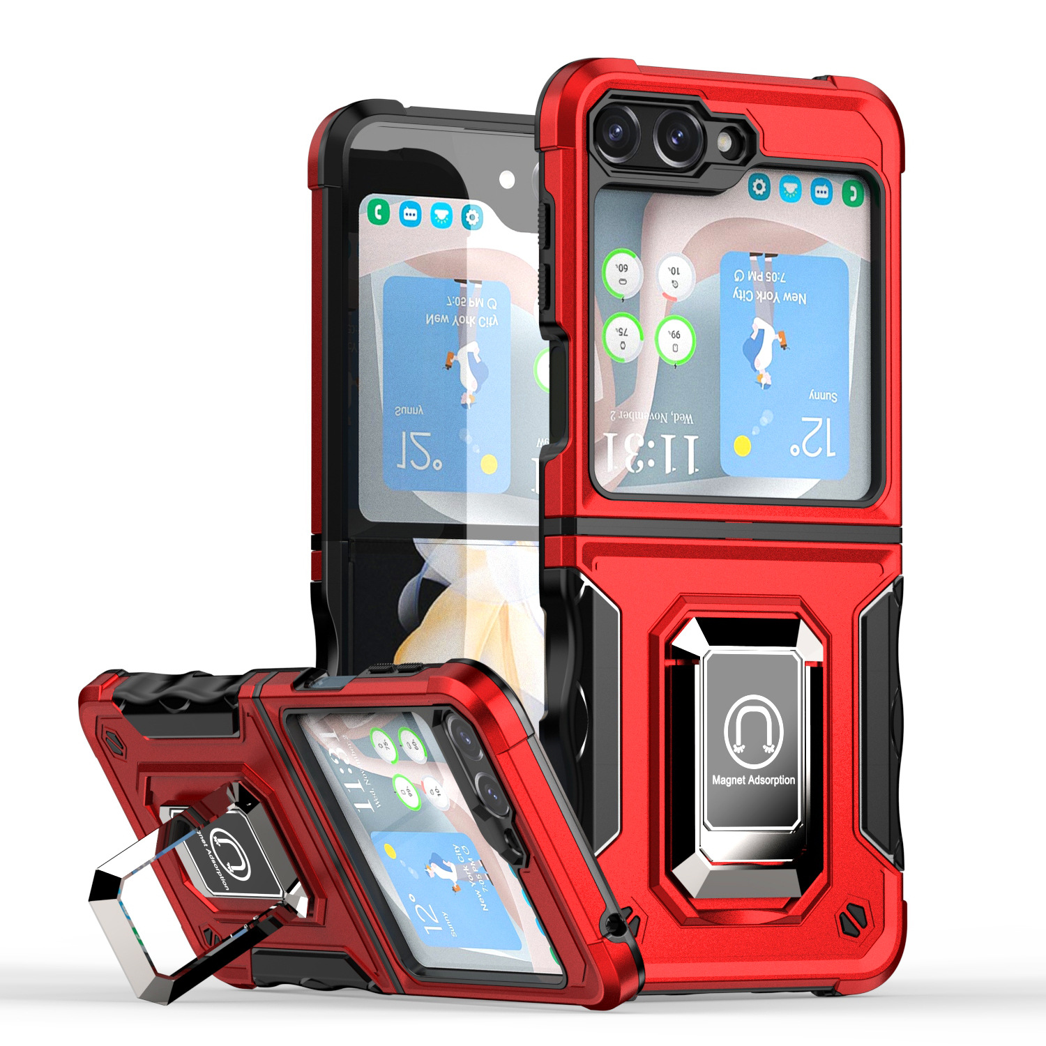 Army Flag Ring Z Flip5 ZFlip4 Magnetic Bracket Phone Case - Image 12