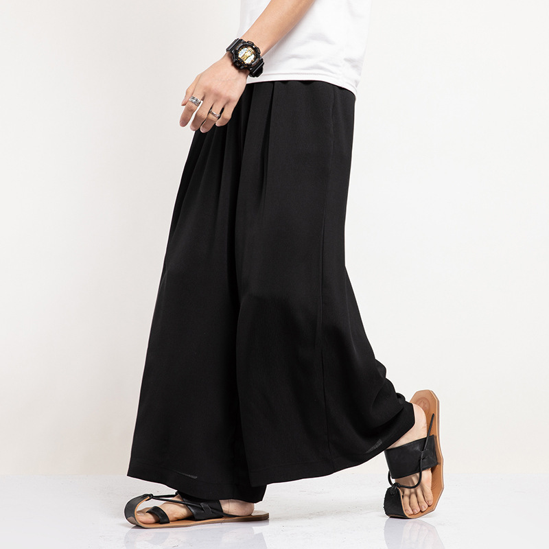 Mens Loose Straight-Leg Versatile Casual Pants With A Chinese Style