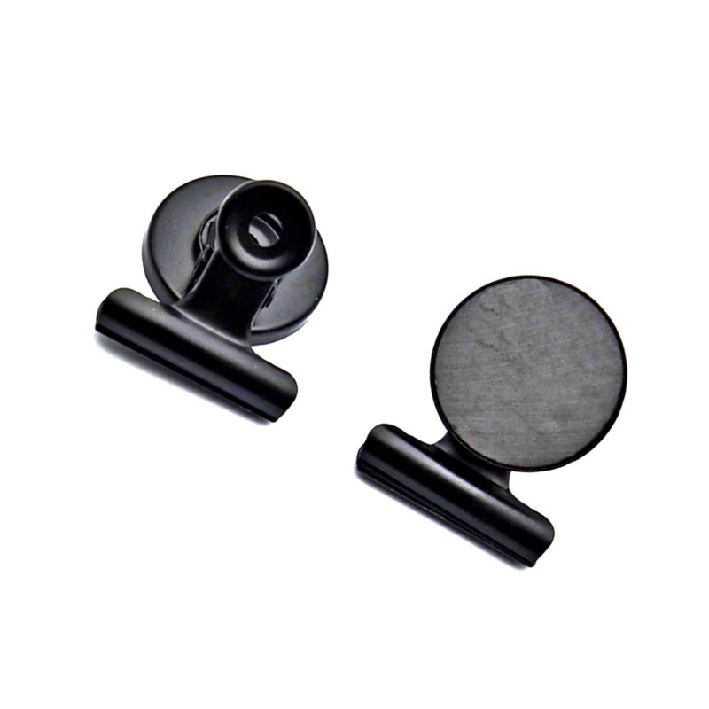 Simple Round Black Magnetic Refrigerator Clip
