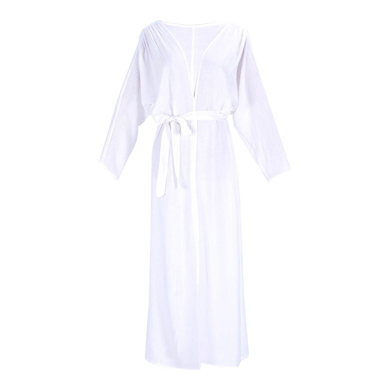 Crepe Cloth Belt Beach Jacket Sun Protection Clothing Cardigan