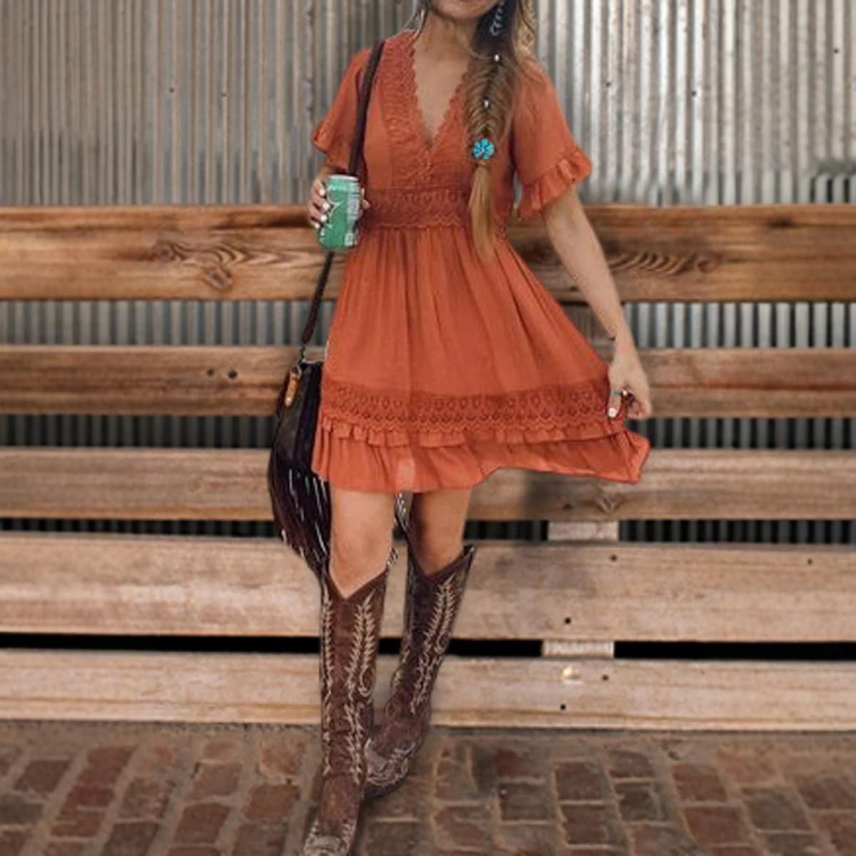 Women's Long-sleeved Printed Dress