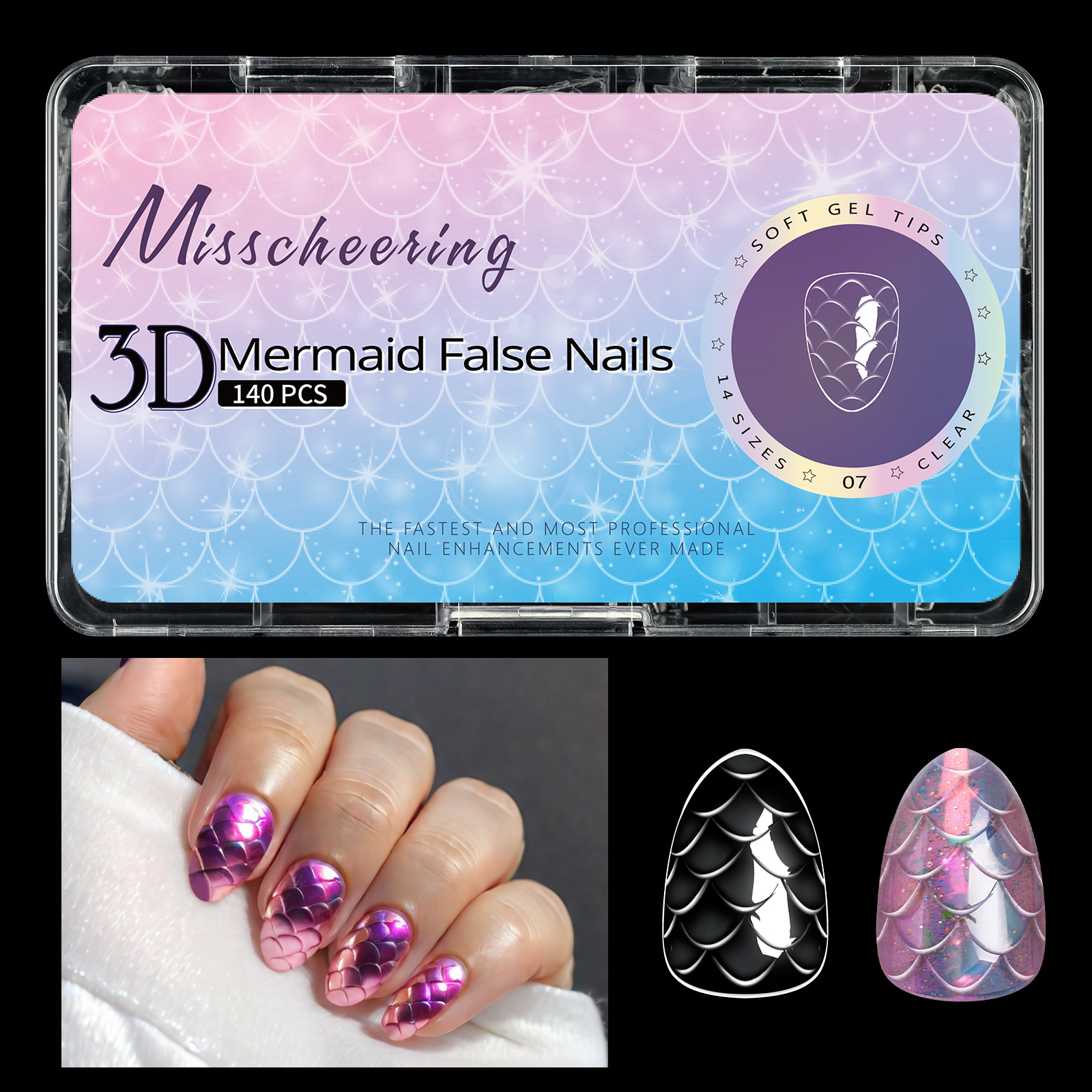 3D Scale Long Shaping Nail Tip
