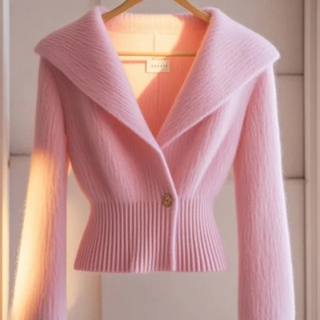 Flab Hiding Commuting Flattering Sweater Coat Pink - Shop at LoveMi