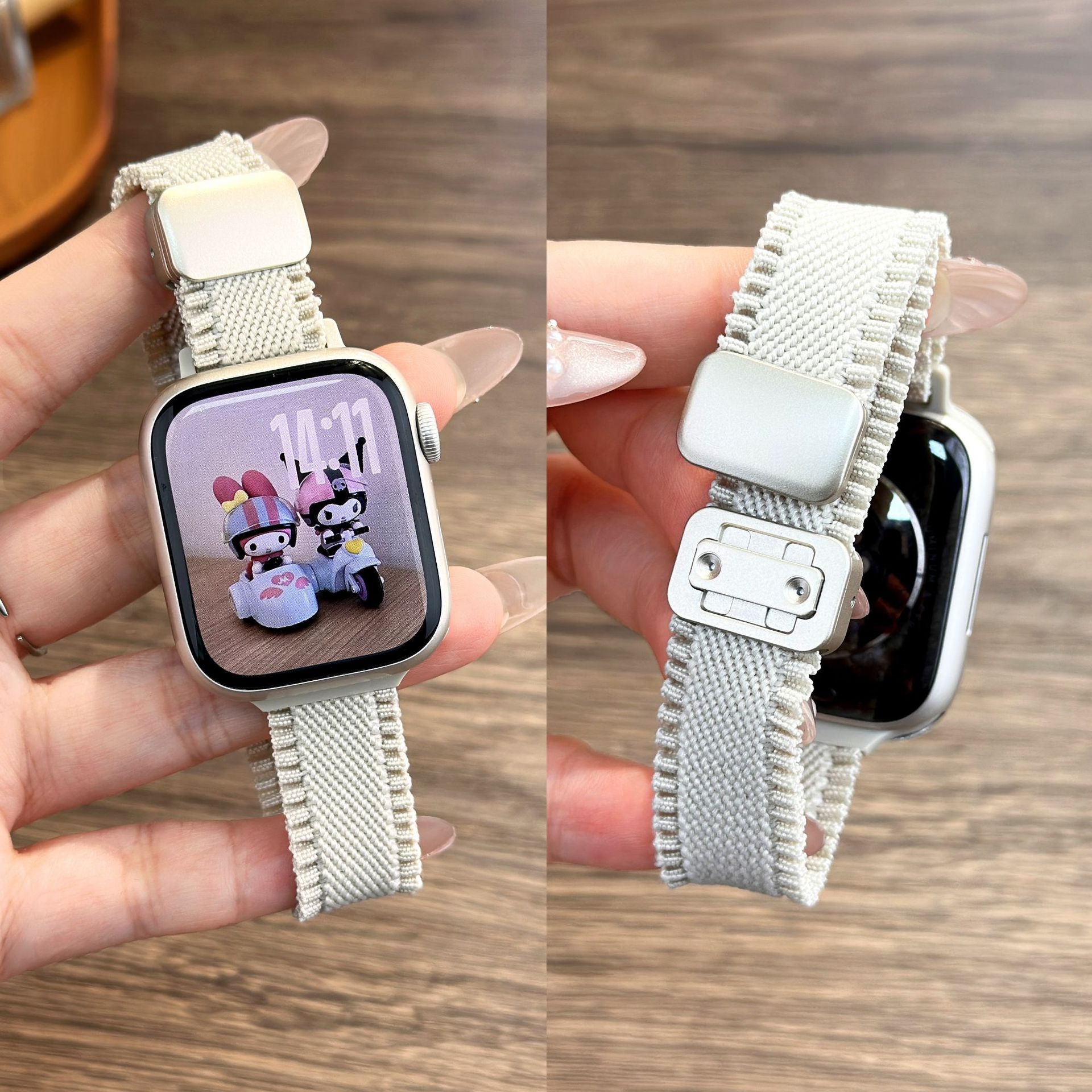 Nylon Watch Strap With Magnetic Clasp Suitable For The Small Waist Lace-edged Design