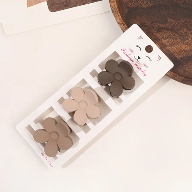 Coffee Color Series Three piece Set Barrettes Updo Hair Accessories Flowers - Shop at LoveMi