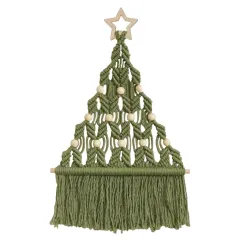 Christmas Decoration Handmade Weaving Tapestry - Army Green Finished Product - View 1
