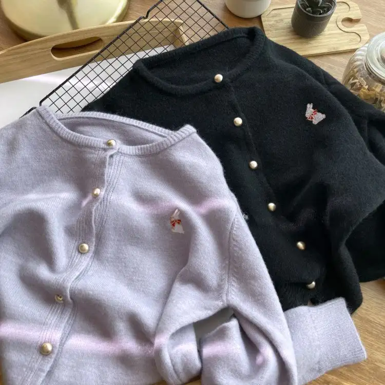 Idle Style Knitted Cardigan Japanese-style Retro College Style Cropped Sweater Coat