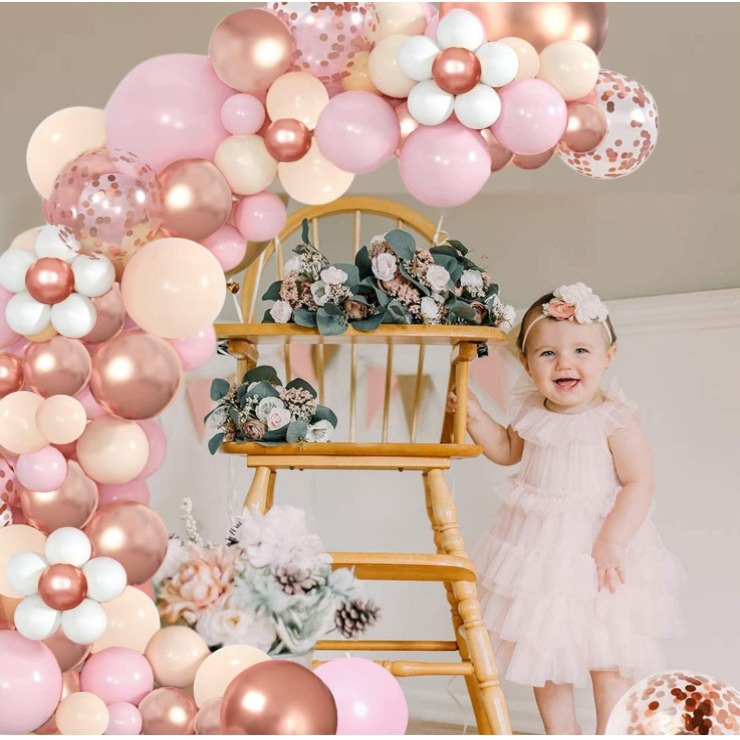 Rose gold balloon garland arch kit metallic rose gold