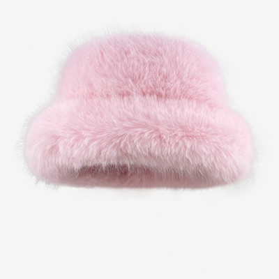 Women's High grade Faux Fur Straw Hat Winter New Pink - Shop at LoveMi