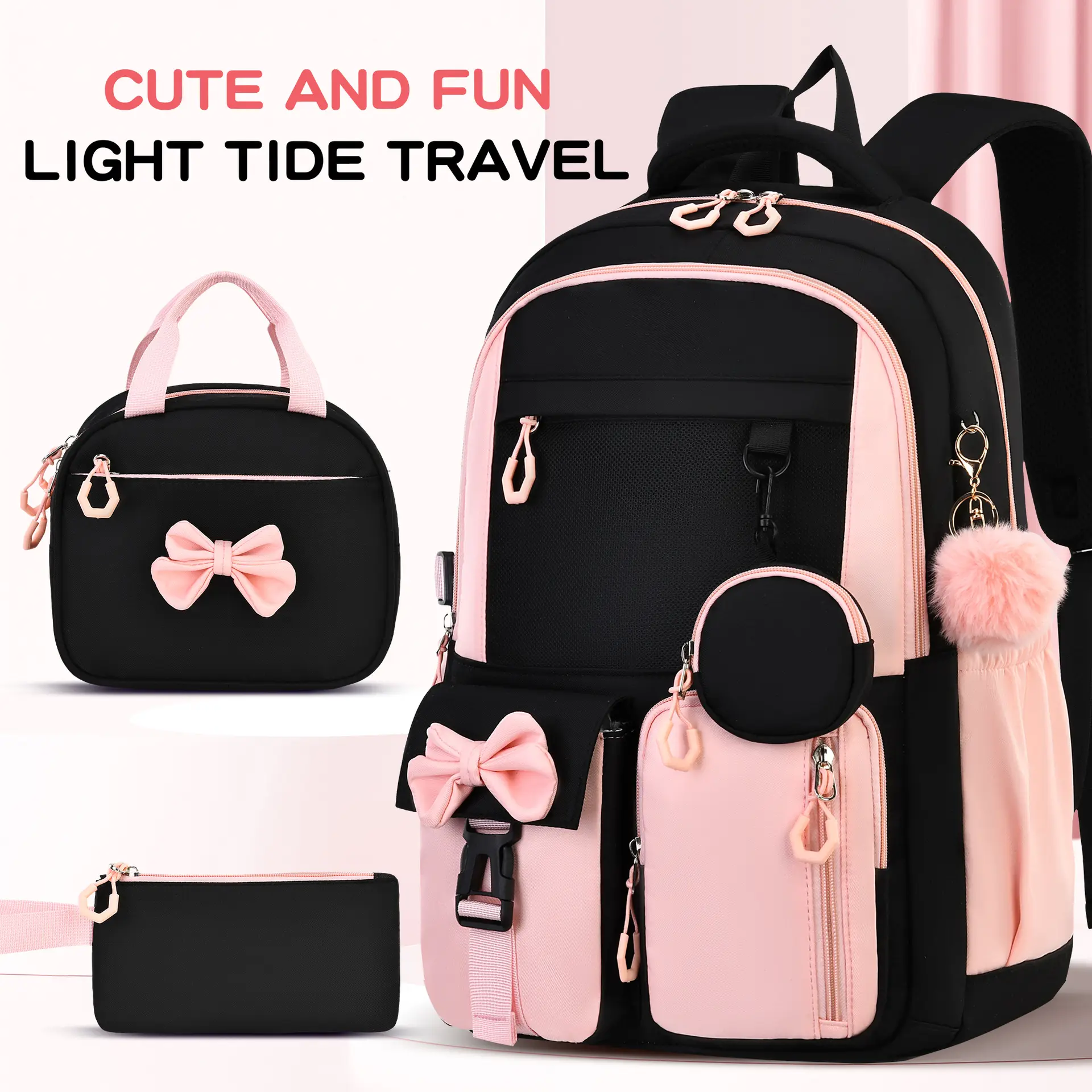 Simple Three-Piece Backpack Set