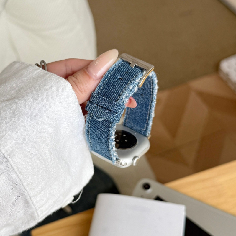 Fashionable Denim Leather Watch Strap