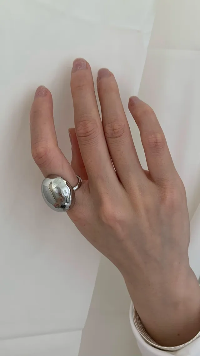 Exaggerated Personalized Glossy Geometric Square Metal Ring Jz1239 - Shop at LoveMi