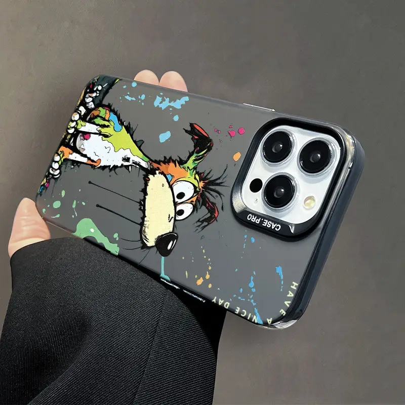 Simple Cartoon Color Silver Phone Case