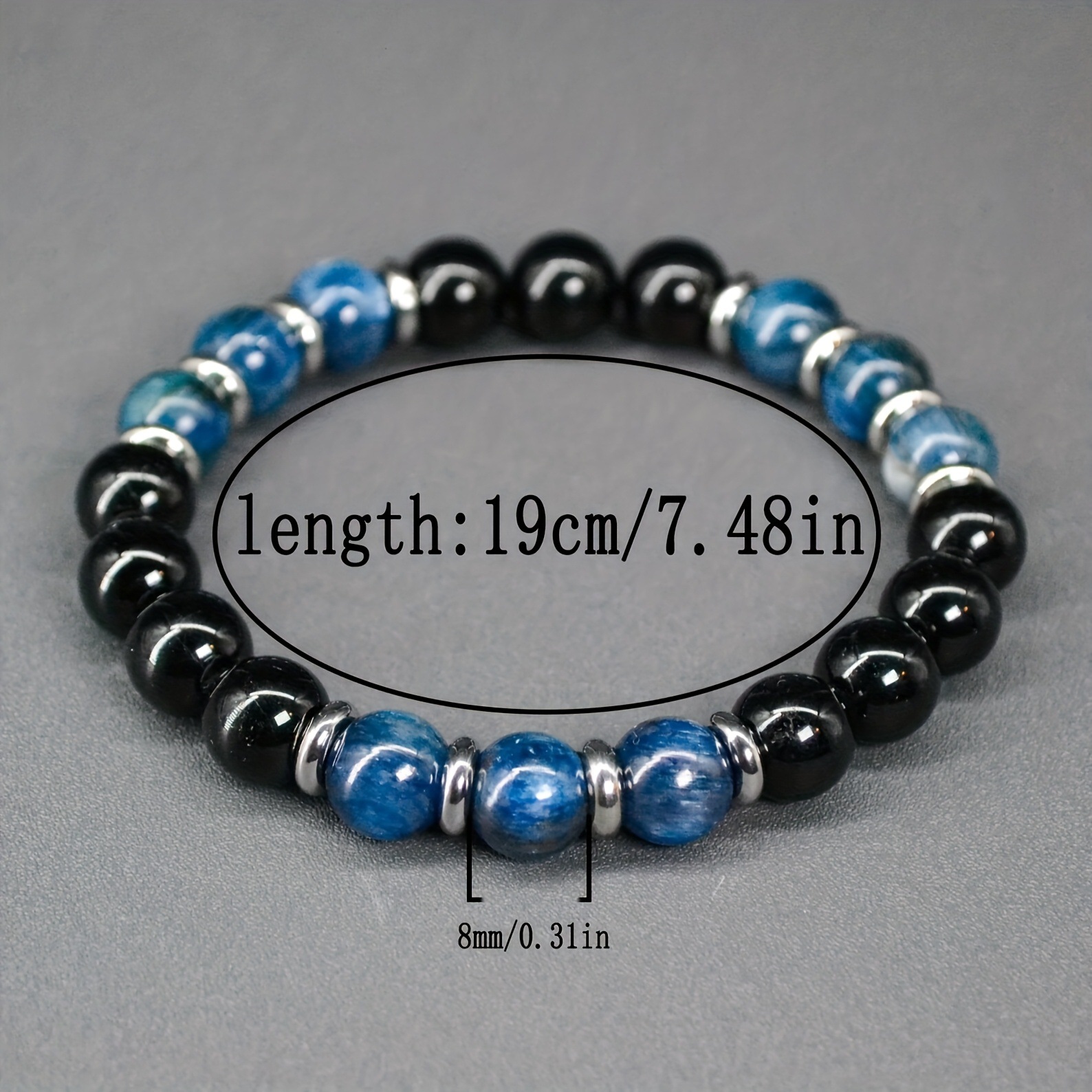 Black Tourmaline And Blue Apatite Necklace