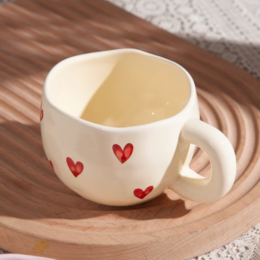 Creative Heart Mug Good-looking Ceramic Household