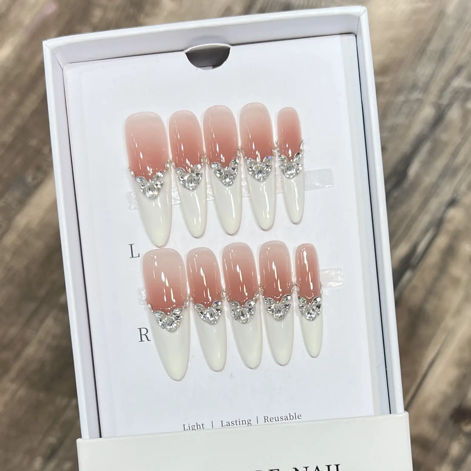 Womens French-style Purely Handmade Wearable Nails