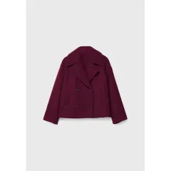 Ins Double-breasted Lapel Blazer Jacket Fashion Loose Woolen Short Coat Elegant Commuting Women's Clothing - Red - View 1
