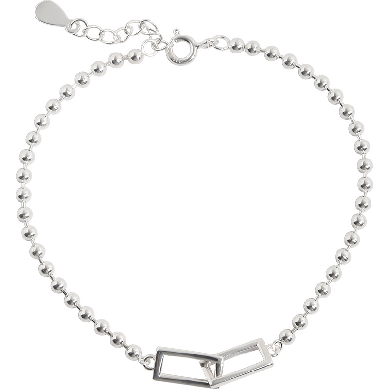 Geometric Square Ball Bracelet Female Summer White Gold Color - Shop at LoveMi