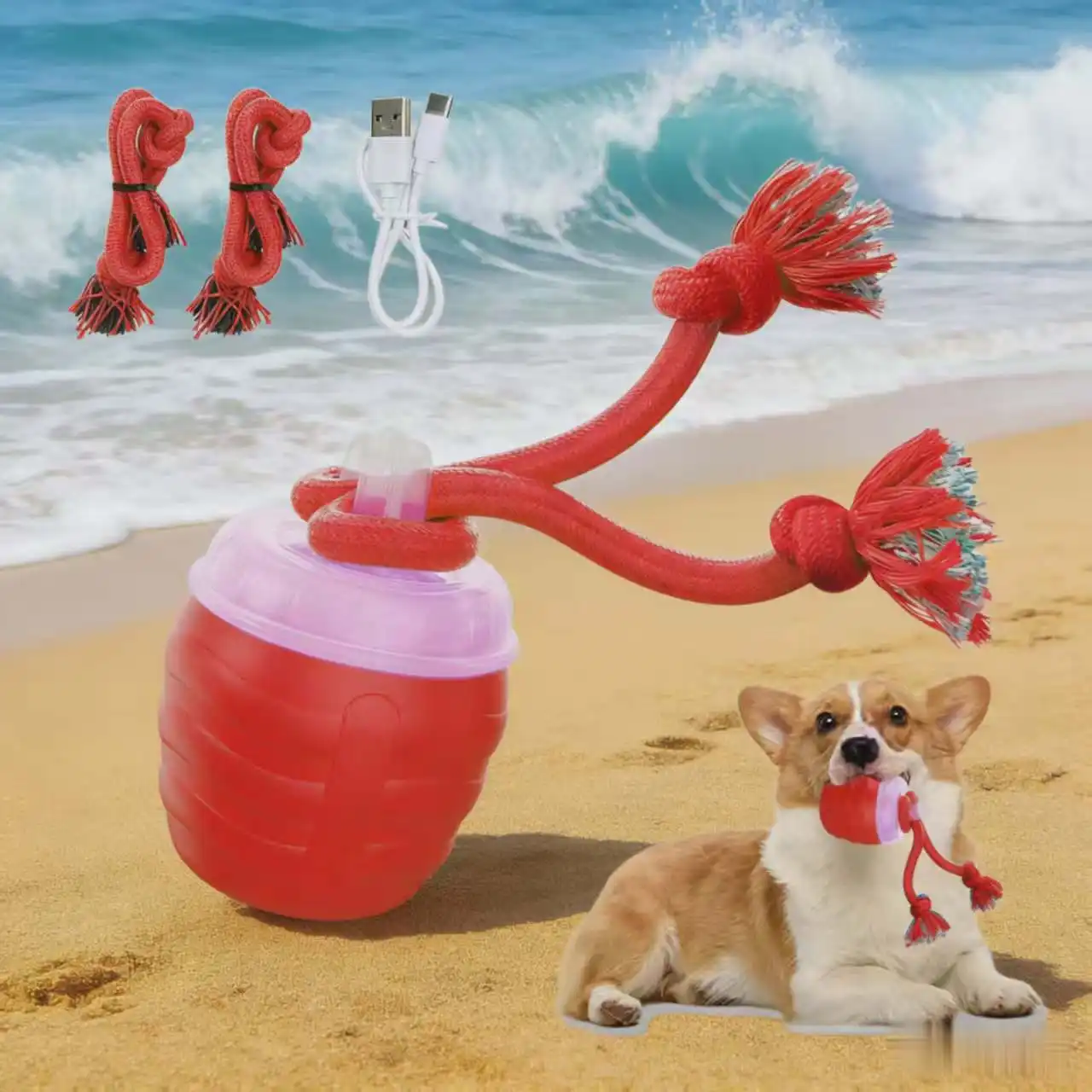 Electrically Attracted Bite-Resistant Pet Traction Ball