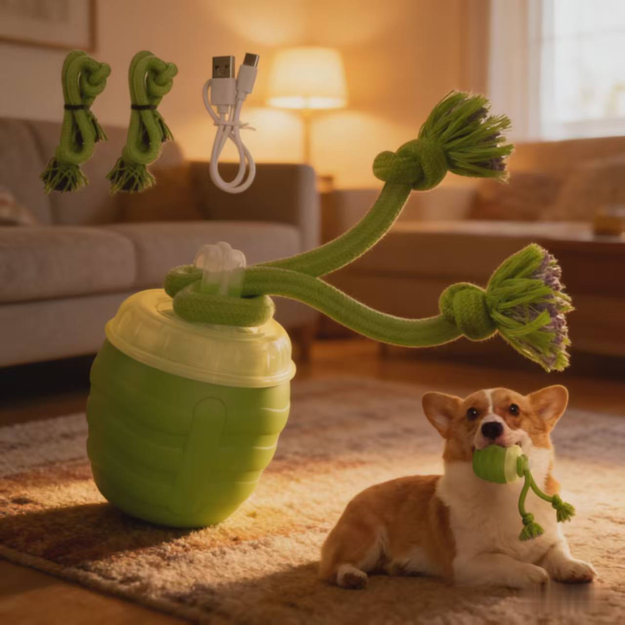 Electrically Attracted Bite-Resistant Pet Traction Ball