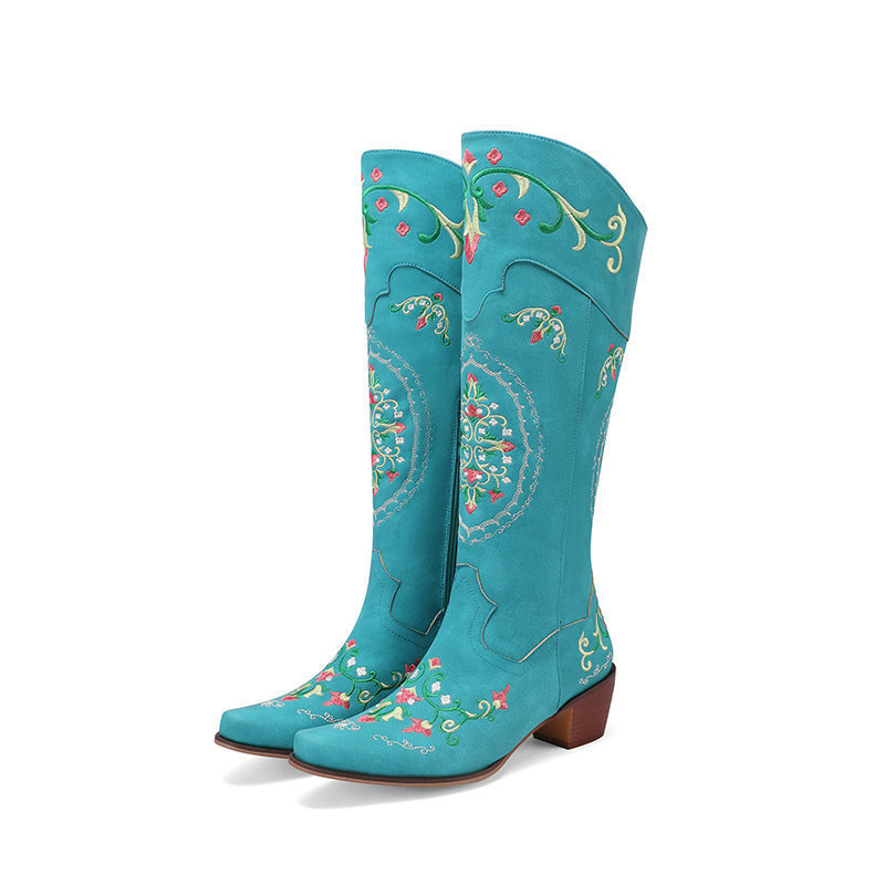 Embroidered Side-Zip Western Boots, picture 3 of 5