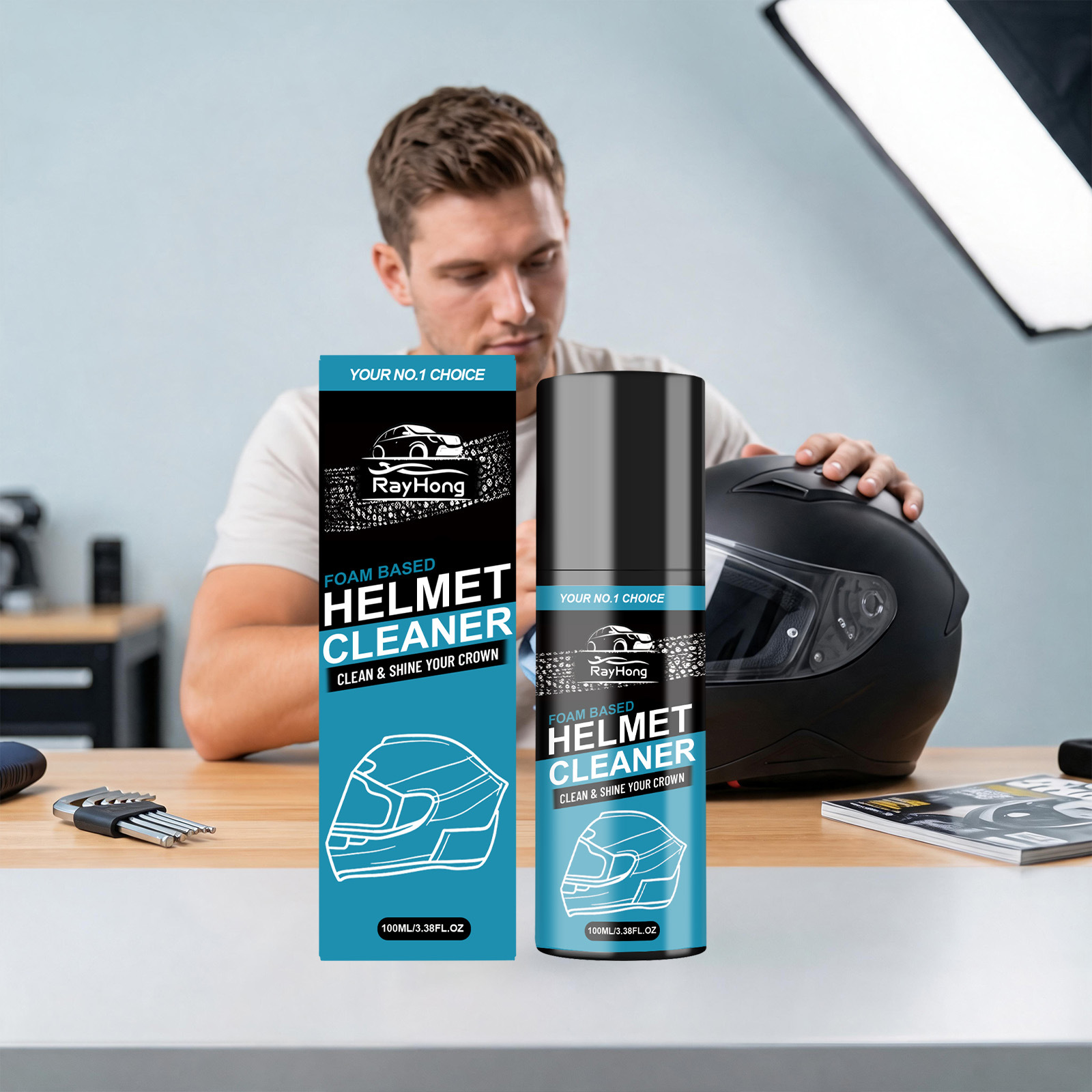 Motorcycle Riding Helmet Cleaner