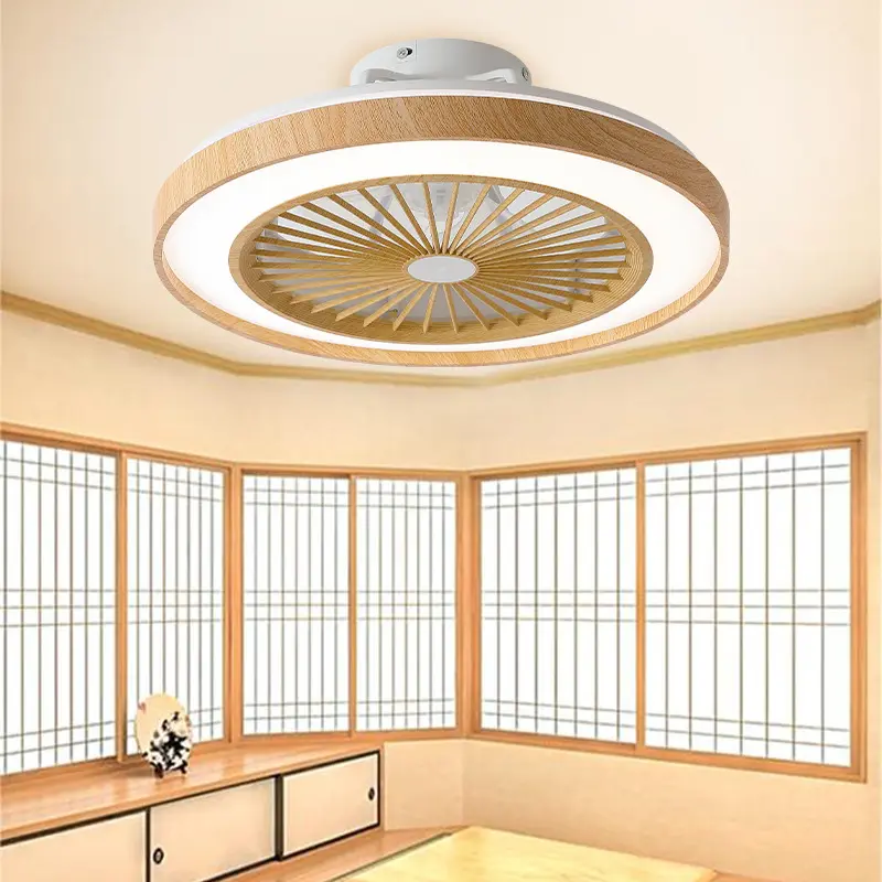 Wood-grain Ribbon Electric Fan Ceiling Fan-light