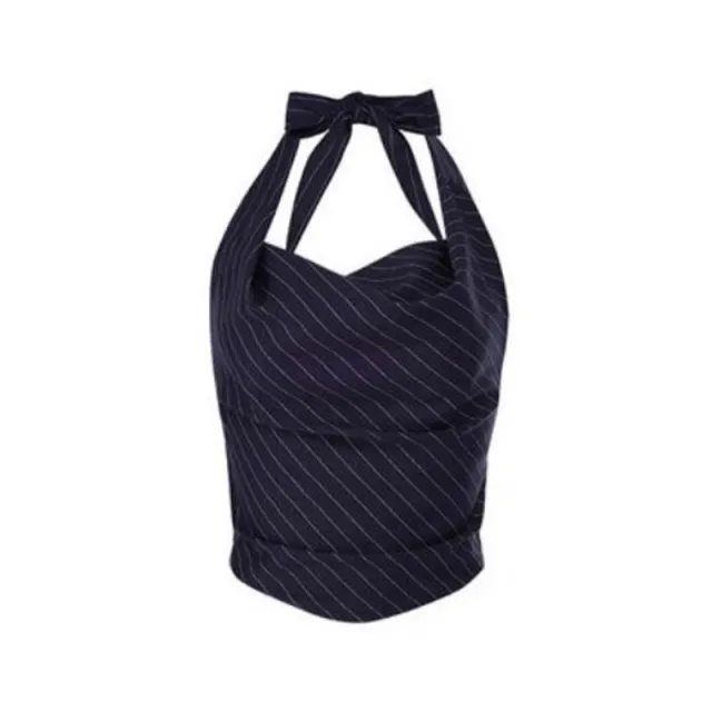 Women's Solid Color Fashion Halter Backless Vest Blue - Shop at LoveMi