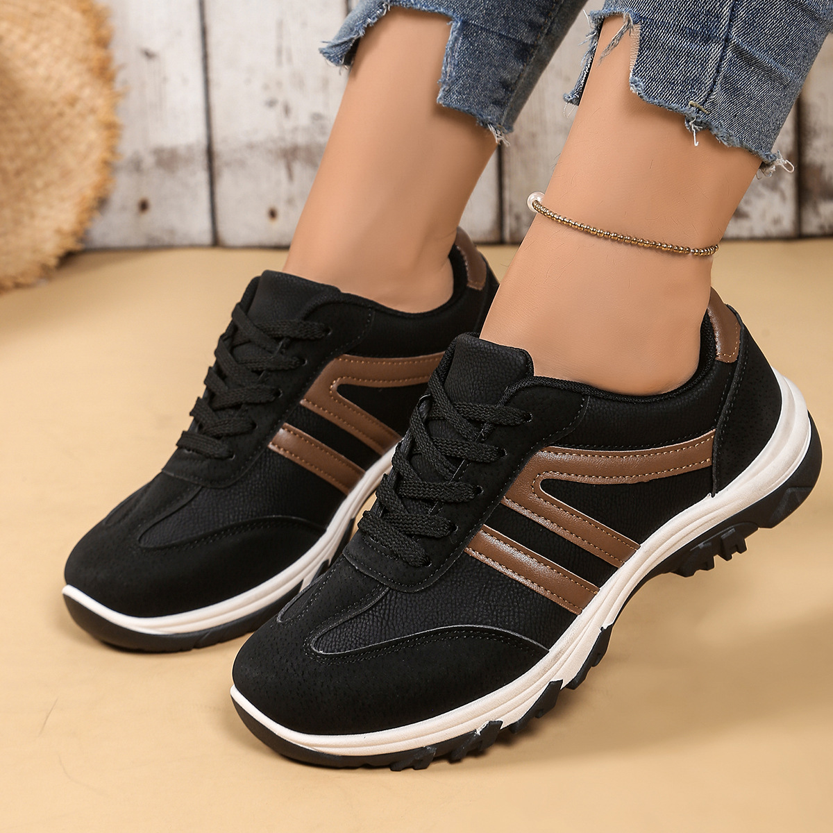 Retro Color-Block All-Match Dr Martens-style Casual Shoes For Women 3