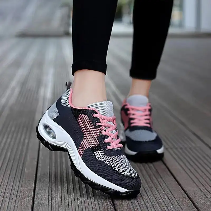 Womens Breathable Mesh Air-Cushioned Sneakers