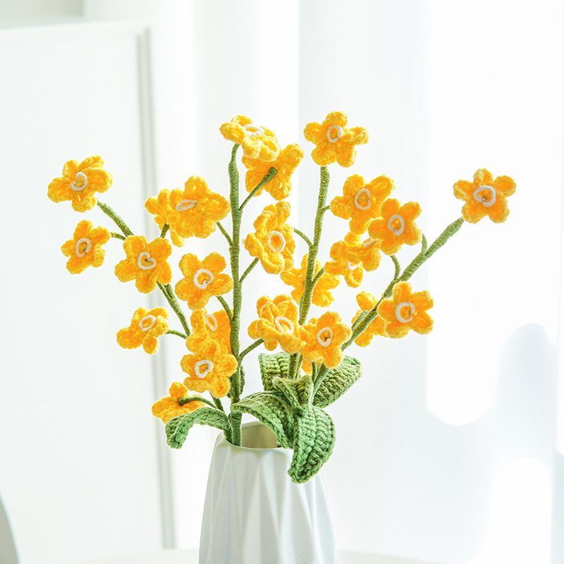 Hand-knitted Finished Yarn Bouquet Of Knitted Artificial Flowers 39