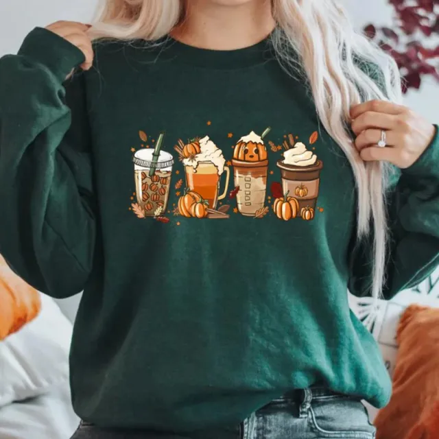 Autumn And Winter European And American Pumpkin Spice Pullover Long Sleeve Sweater Dark Green - Shop at LoveMi