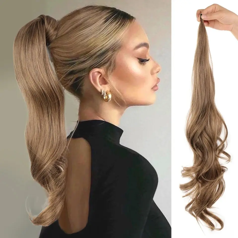 Women's High Ponytail Wig Winding Big Wave