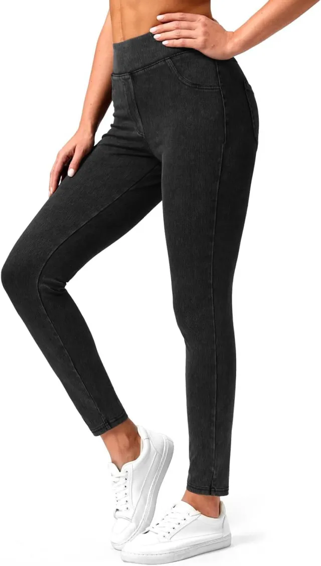High Waist Slimming Hip Raise Tight Double Pocket Sports Casual Ankle Banded Pants Black - Shop at LoveMi