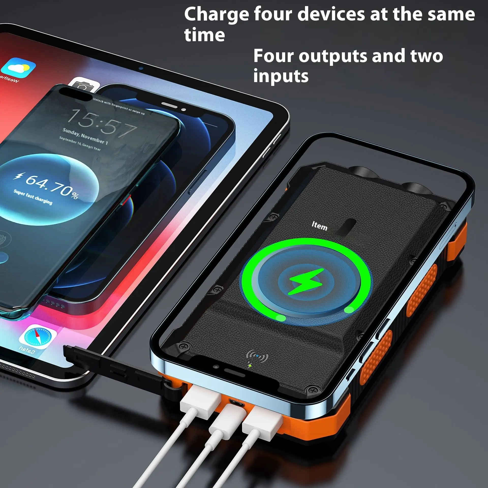 Solar Magnetic Wireless Charger Power Bank 20000