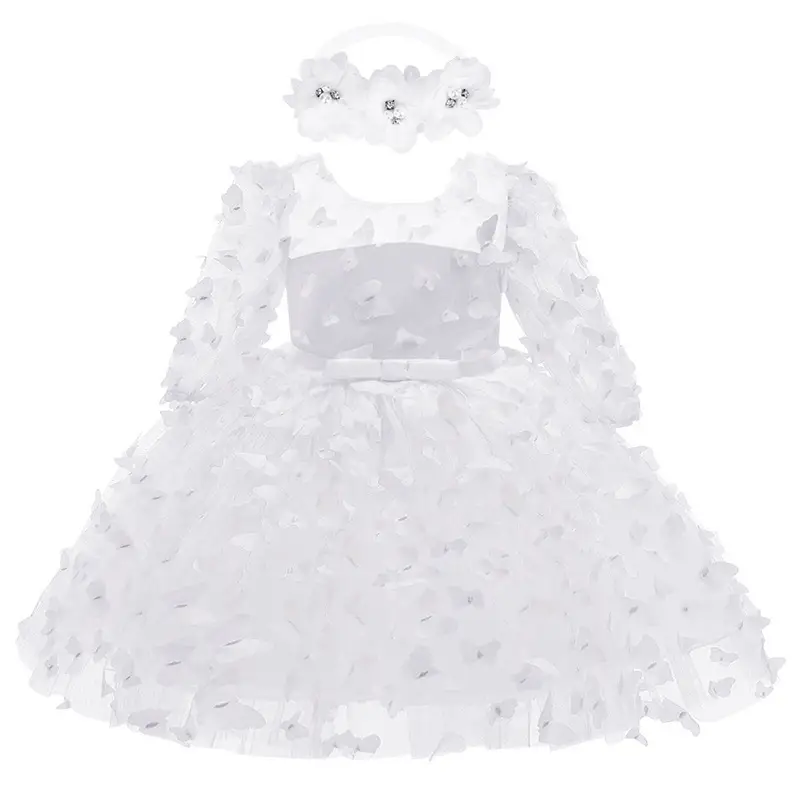 Baby And Toddler Mid-sleeve Dress Childrens Formal Gown