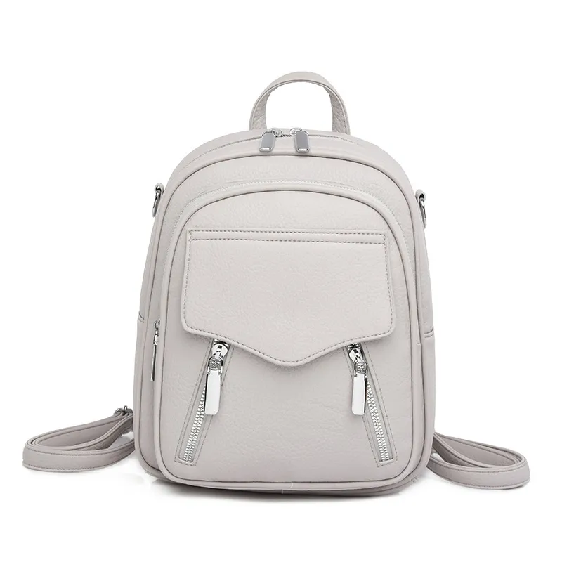 Fashion Personality PU Backpack Bags Women's All-match - Gray