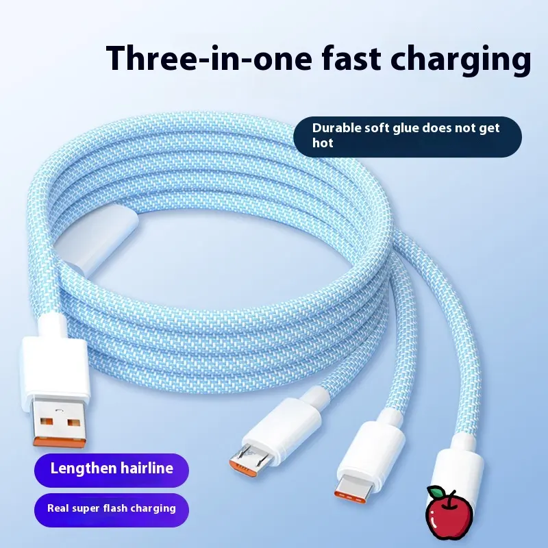 Three-in-one Data Cable 6A Multifunctional Fast Charge