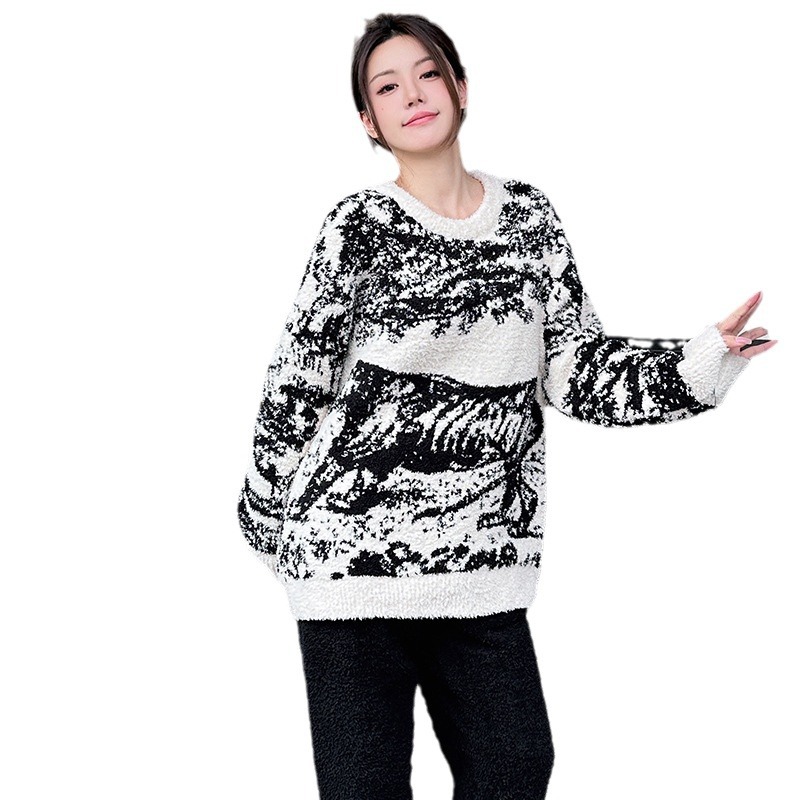 Half Velvet Ink Jungle Pajamas Women's Loose - Image 6