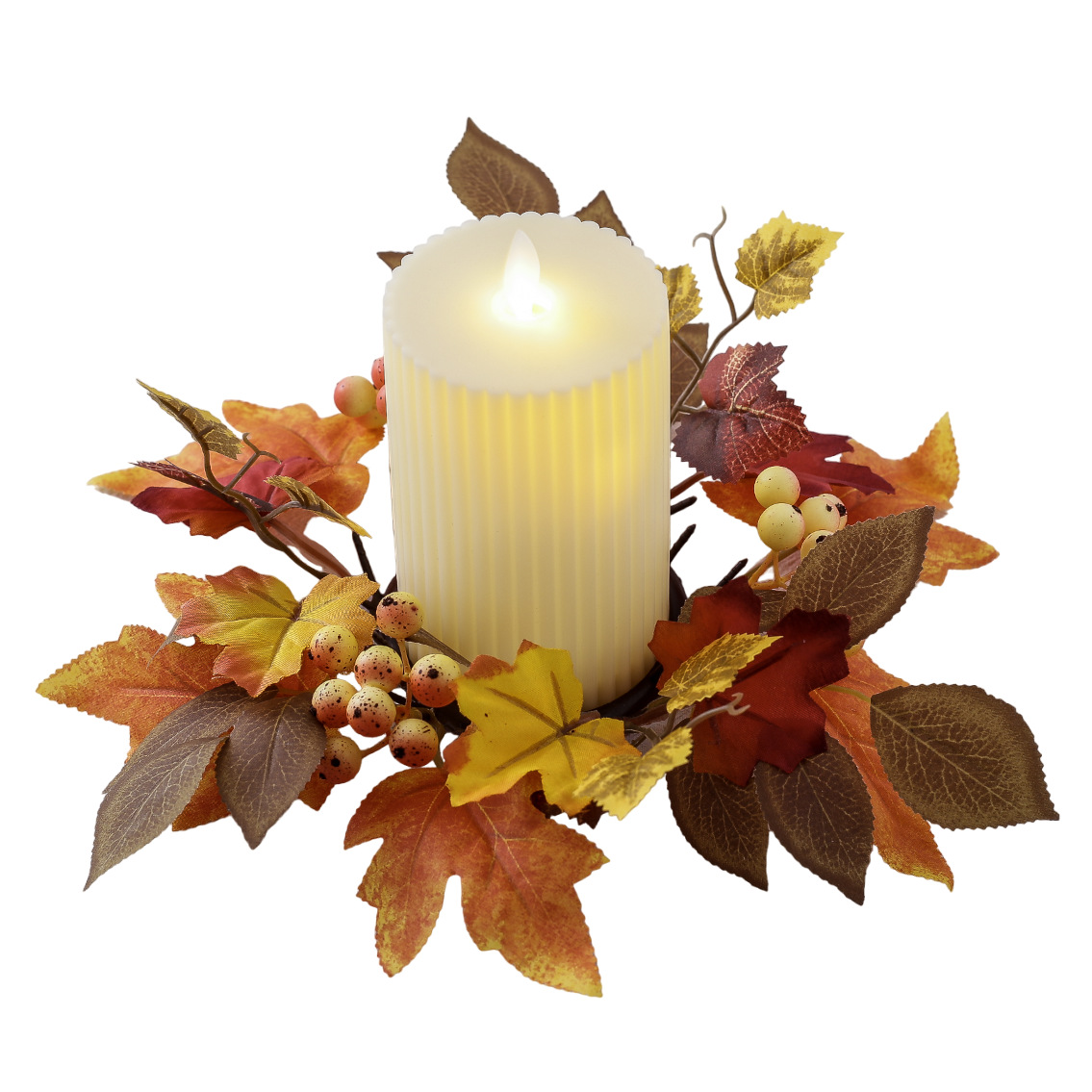 Title 8, Halloween Maple Leaf Candlestick Fruit Candle G...