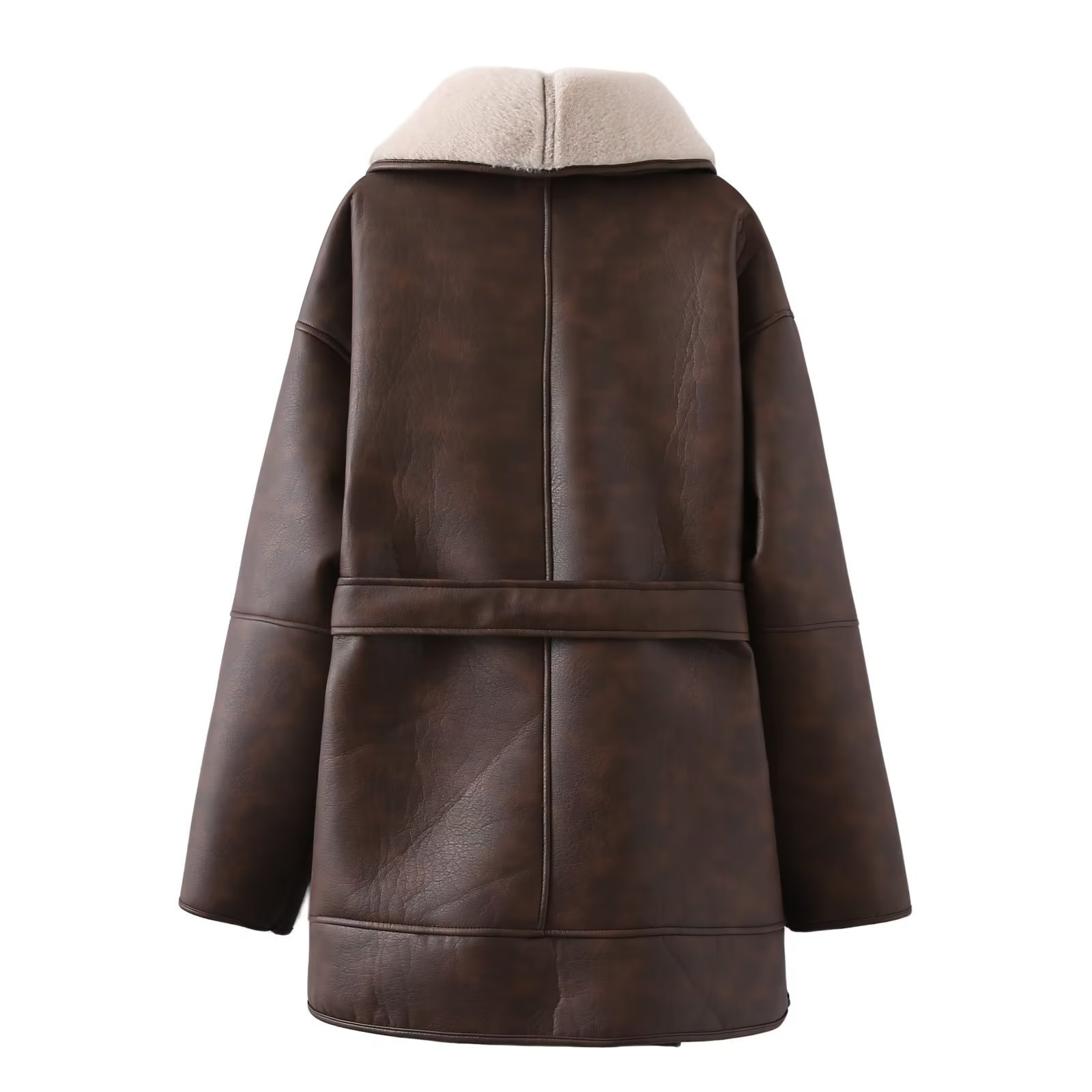 Title 4, Fashion Cashmere Leather Fur Collar Composite B...