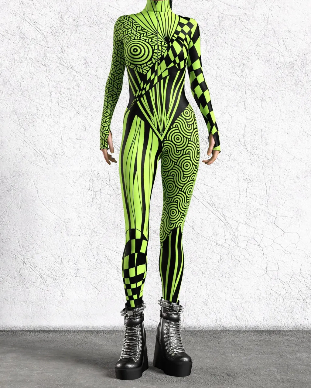 Halloween Tights 3D Digital Printing Play Costume - 2Pattern-Adult 4Xl